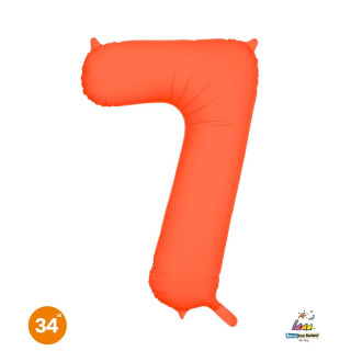 34″ – 86 cm Numero 7 Arancione Neon
