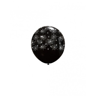 5″ – 12 cm Nero 15 stampa bianca globo Ragnatele
