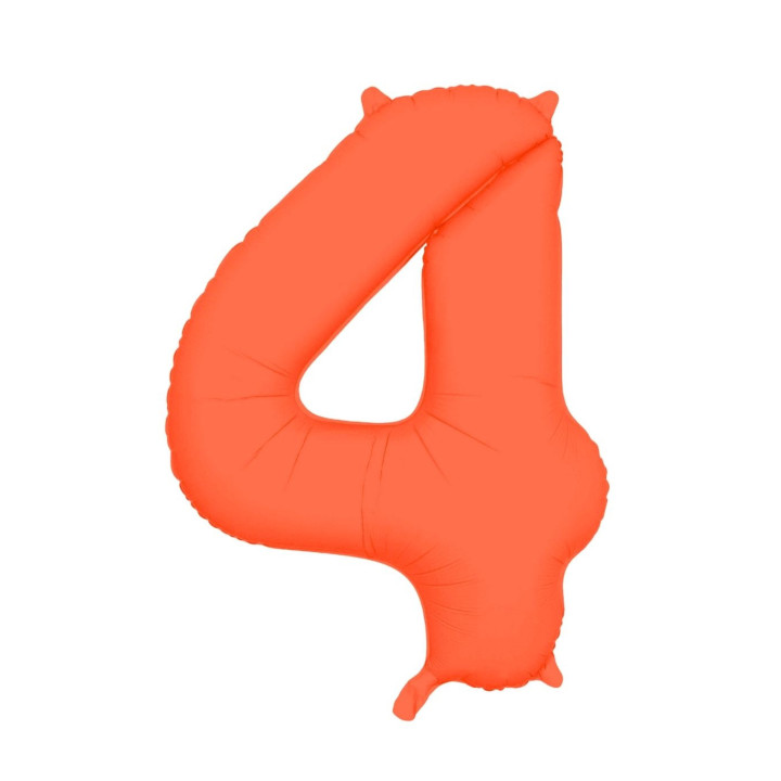 34″ – 86 cm Numero 4 Arancione Neon