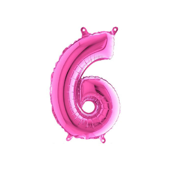 Miniloons – Number 6 – 35 cm Fuchsia 5 pcs