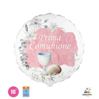 Tondo 18″ Prima Comunione Rosa