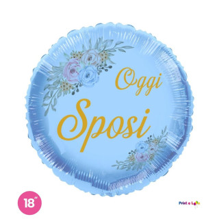 Tondo 18″ Oggi Sposi Vintage Carta da Zucchero
