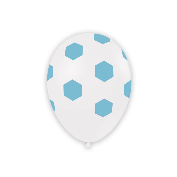 12″ – 30 cm Bianco 10 stampa celeste globo Calcio Celeste