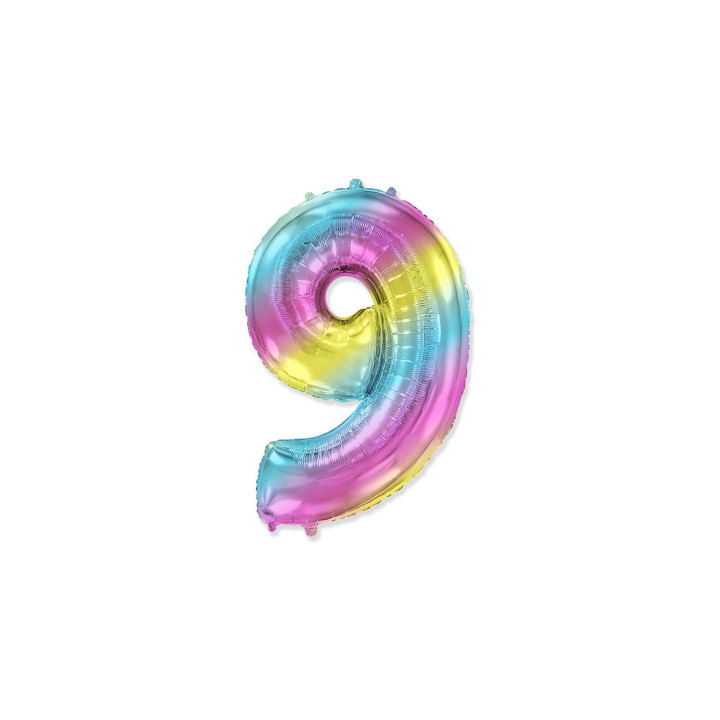 Number 9 – 14″ Multicolor Gradient 1 pc