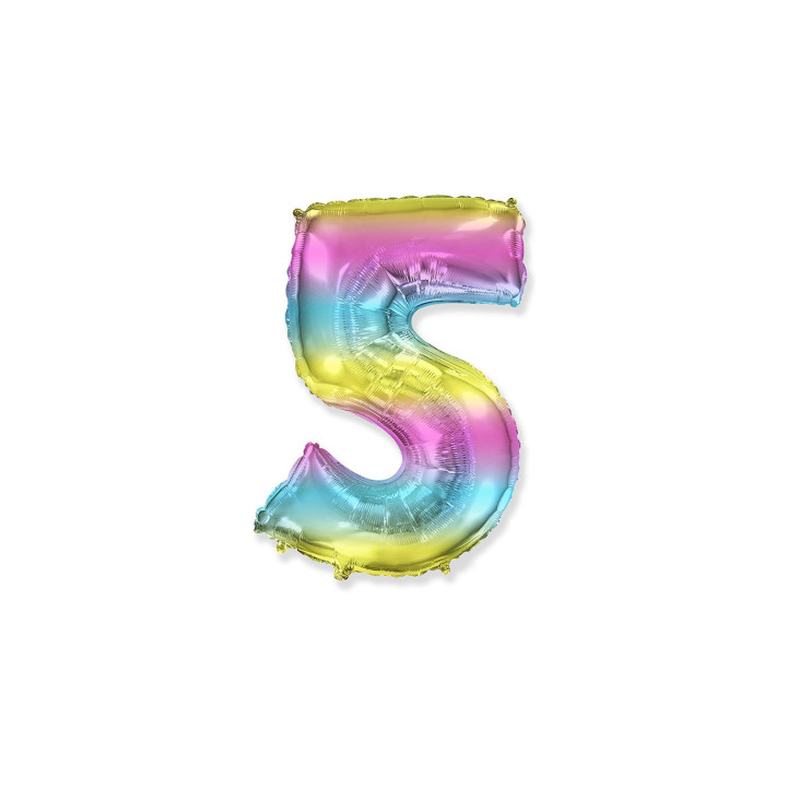 14″ – 35 cm Numero 5 Multicolor Gradient