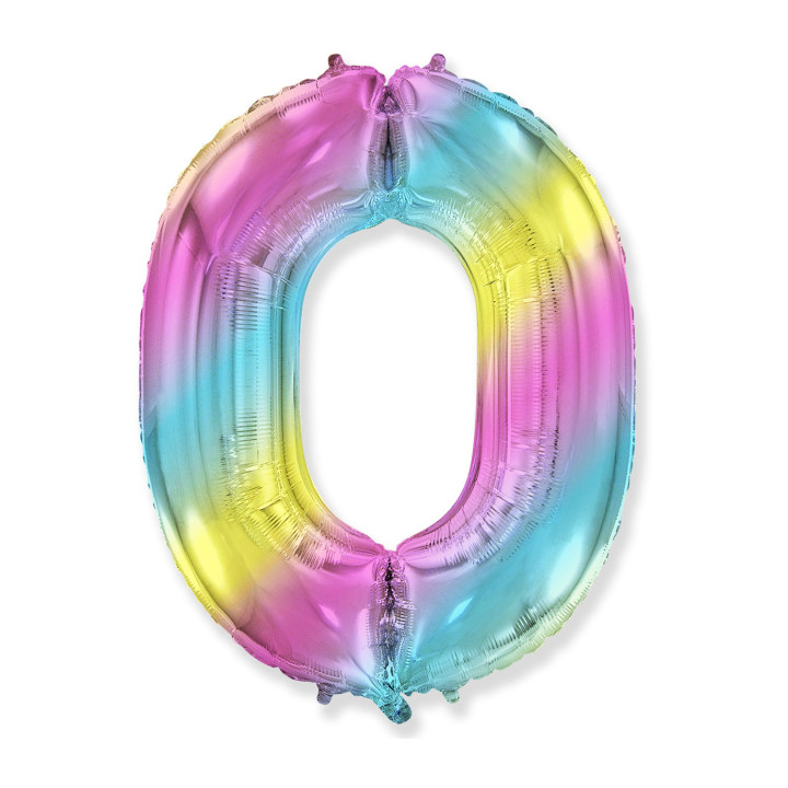 Number 0 – 40″ Multicolor Gradient 1 pc