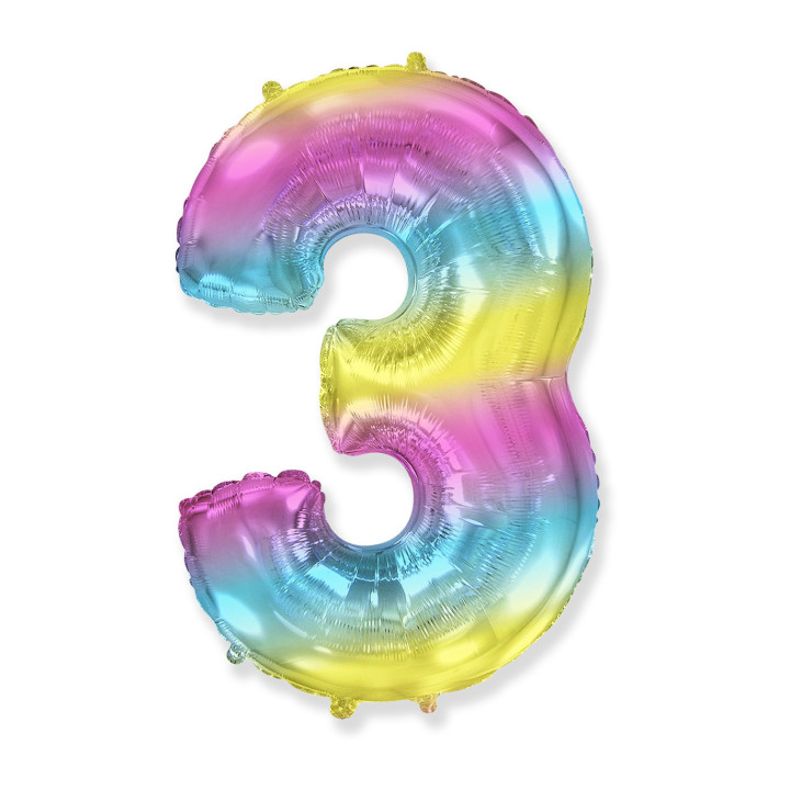 Number 3 – 40″ Multicolor Gradient 1 pc