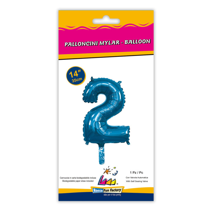 14″ – 35 cm Numero 2 Blu