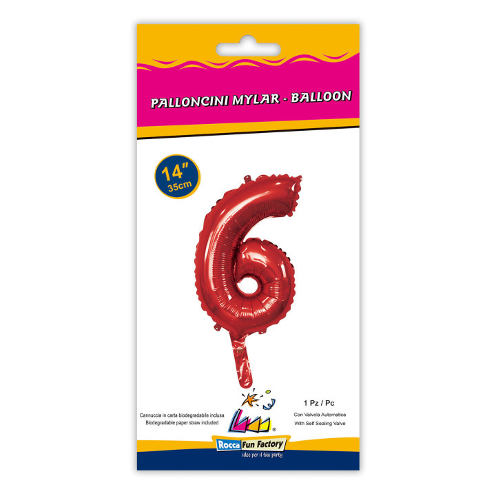 14″ – 35 cm Numero 6 Rosso 1 pz