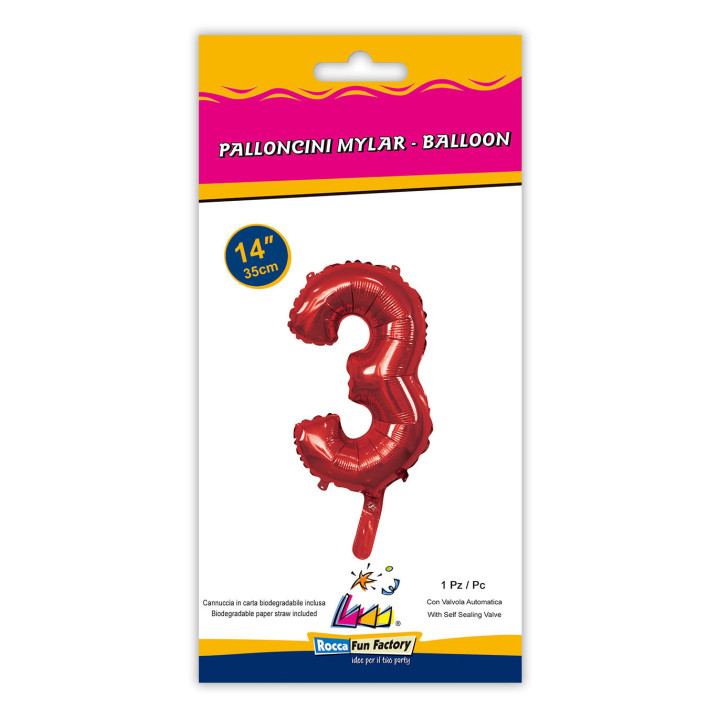 14″ – 35 cm Numero 3 Rosso