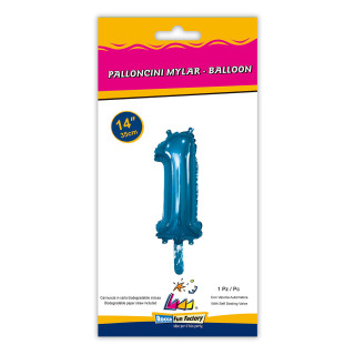 14″ – 35 cm Numero 1 Blu
