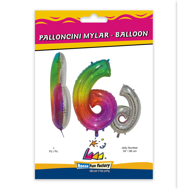 34″ – 86 cm Numero 6 Multicolor Jelly