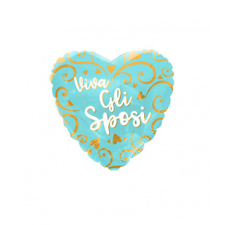 Cuore 18″ Viva Gli Sposi Tiffany con Filigrana