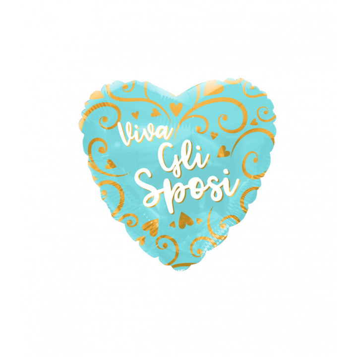 Cuore 18″ Viva Gli Sposi Tiffany con Filigrana