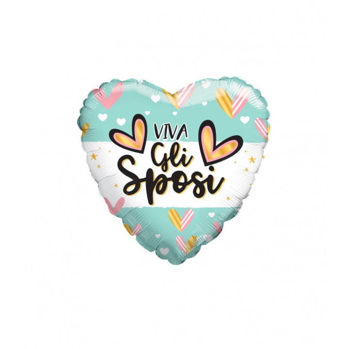 Viva Gli Sposi Tiffany con Cuori – Heart 18″ 1 pc