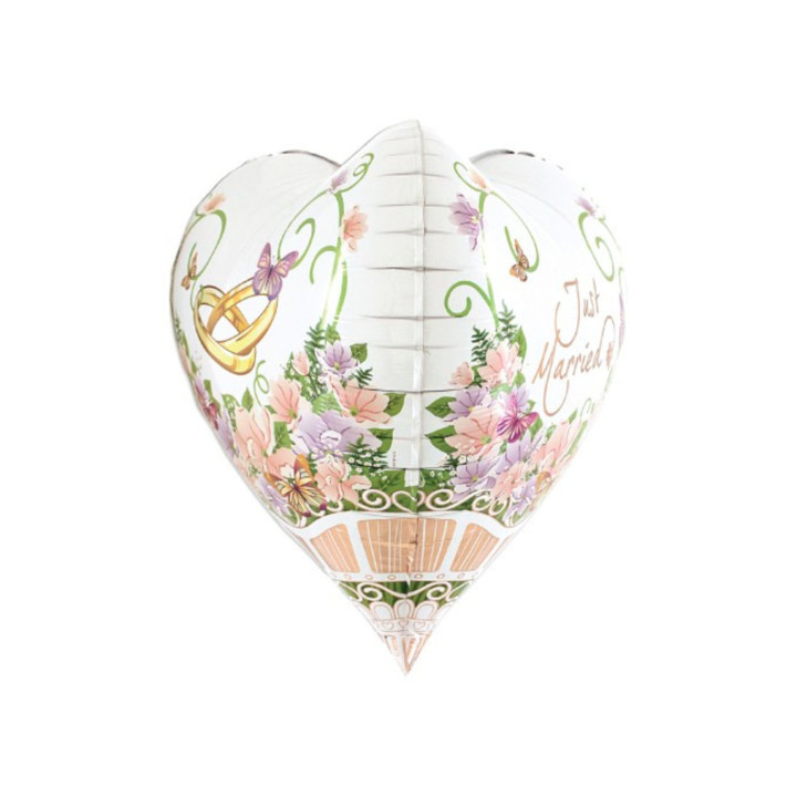 Decoro Fiori e Fedi 3D – Heart 23″ 1 pc