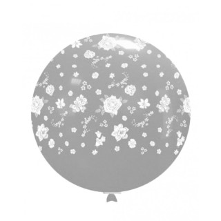 33″ – 83 cm Trasparente 57 stampa bianca globo Fiori