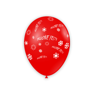 12″ – 30 cm Rosso Scuro 28 stampa bianca globo Buone Feste