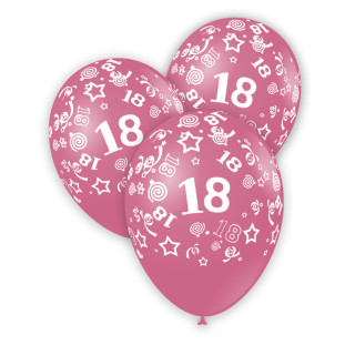 White Number 18 – 12″ Pink 26 100 pcs
